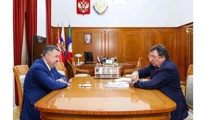 Врио Главы РД Фёдор Щукин провел встречу с ректором ДГУ Муртазали Рабадановым